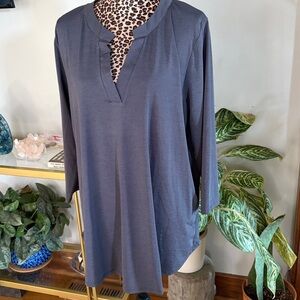 Gray Long Sleeve Tunic Top - Size XL - NWOT